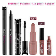 Load image into Gallery viewer, 4pcs/set Cat Makeup Sets Including Lipstick, Eyeliner,Mascara, Eyeshadow, Makeup Kit Women Cosmetics Bag for Gifts