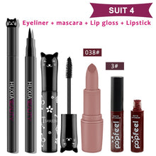 Load image into Gallery viewer, 4pcs/set Cat Makeup Sets Including Lipstick, Eyeliner,Mascara, Eyeshadow, Makeup Kit Women Cosmetics Bag for Gifts