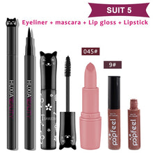 Load image into Gallery viewer, 4pcs/set Cat Makeup Sets Including Lipstick, Eyeliner,Mascara, Eyeshadow, Makeup Kit Women Cosmetics Bag for Gifts