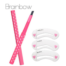 Load image into Gallery viewer, 1pc Eyebrow Pencil Longlasting Waterproof Durable Automaric Eye Brow Liner+3 Eyebrow Shaping Stencils Grooming Kit Makeup Tools